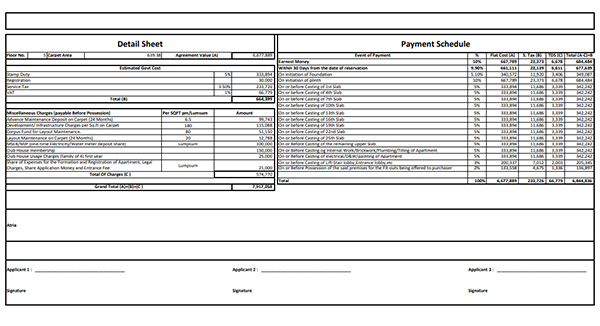 Raunak Bliss Thane Costing Plan